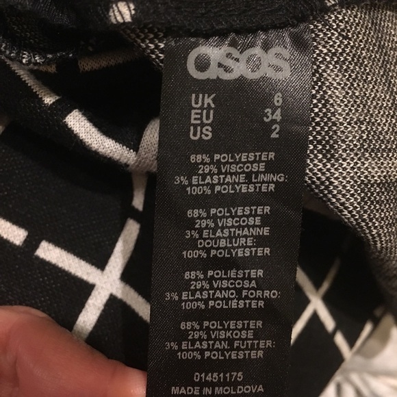 ASOS Women Black And White Pattern Loose Fit Minimalist Dress Size 2 - Picture 5 of 5